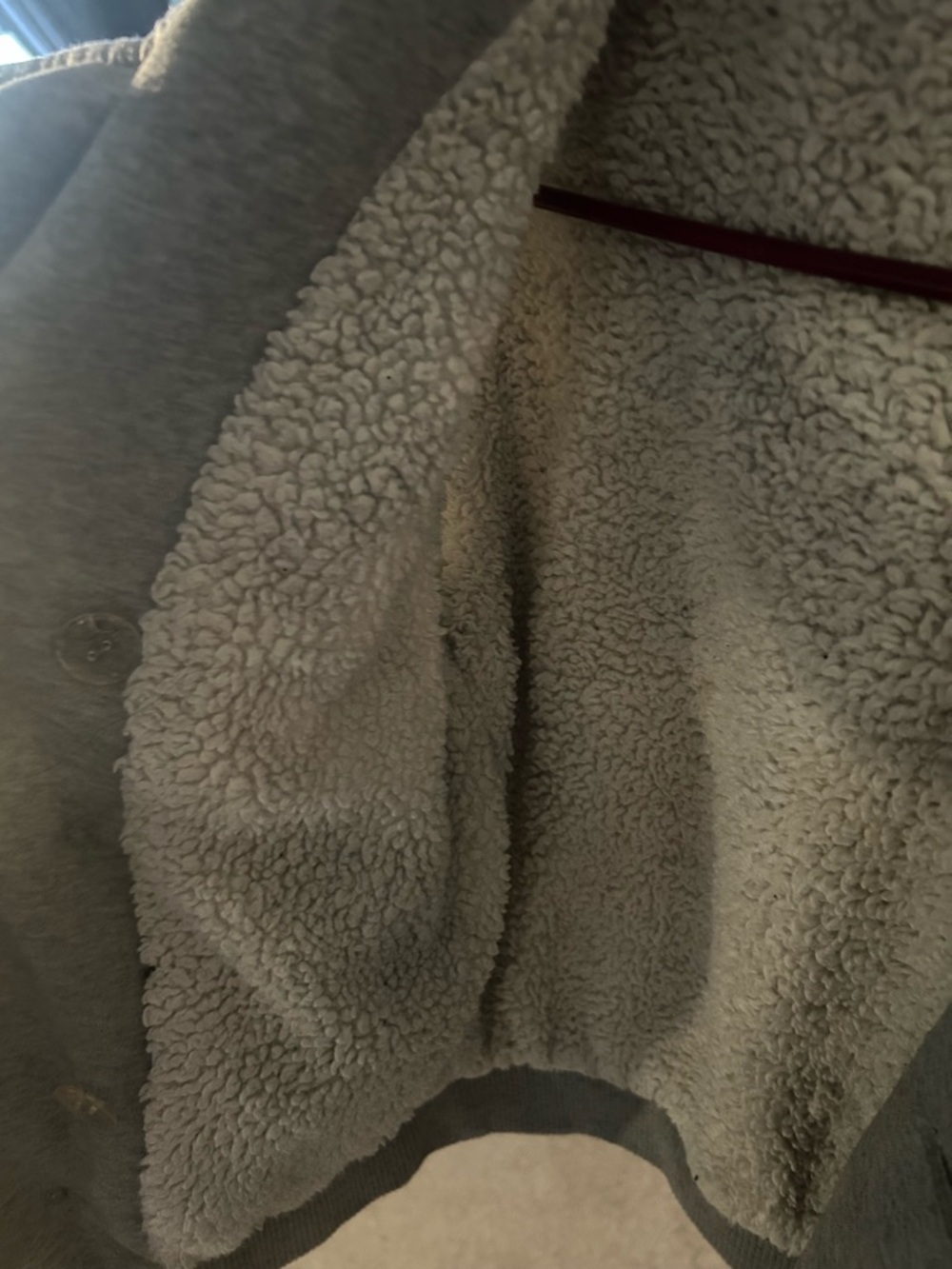 Women's Light Gray Teddy-Lined Jacket with Button Front NWOT - Picture 7 of 14